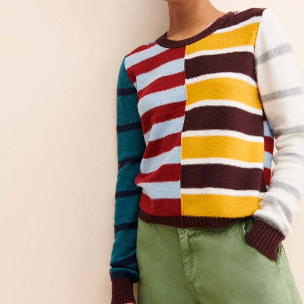 American Eagle Retro Mixed Stripe Sweater Women's Small Multicolor